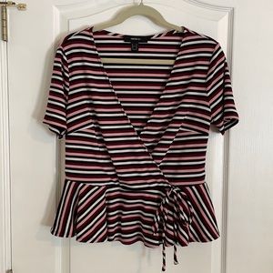 Forever21+ 0X Peplum Striped Blouse